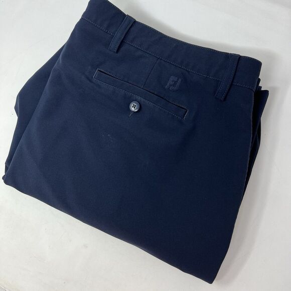 FootJoy Men's 42 Stretch Navy Blue Flat Front Straight Leg Chino Golf Pants - Picture 1 of 5